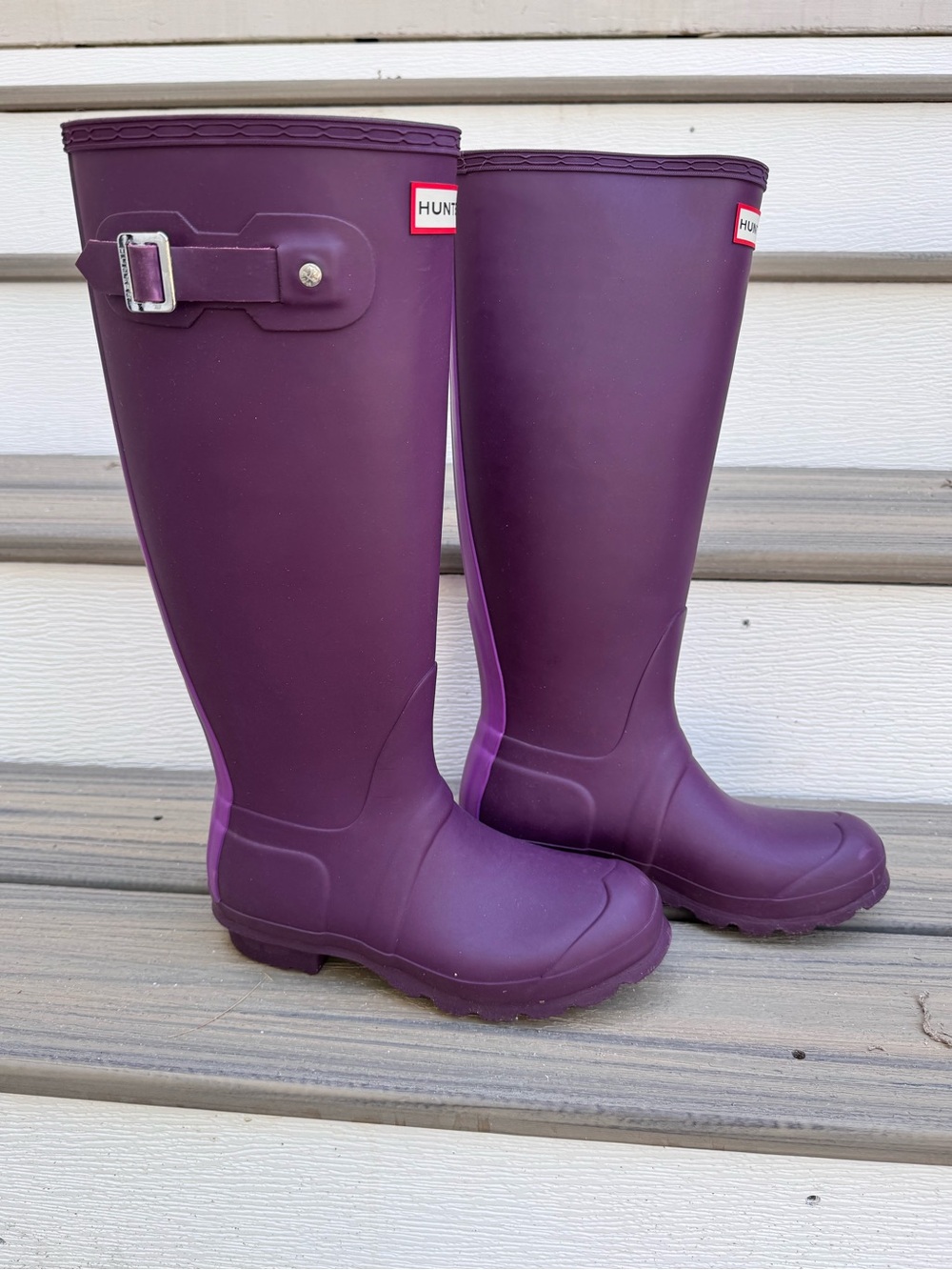 Hunter Original Stripe Wellington Rain Boots w/ FREE FLEECE BOOT LINERS